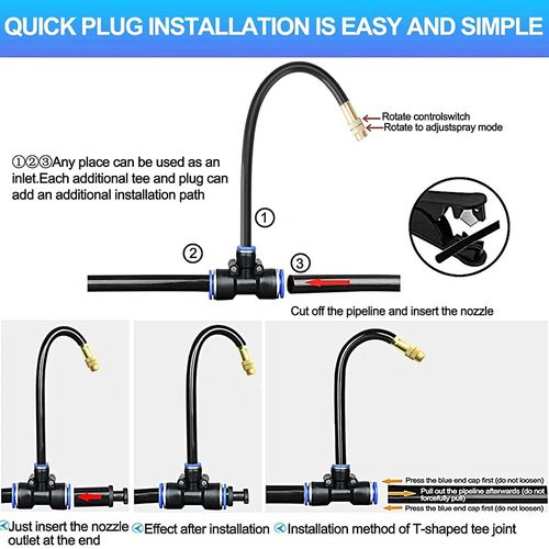Drip Irrigation Kit with 360° Flexible Hose