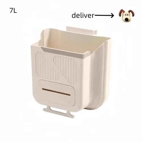 2pcs Foldable trash can - Kitchen hanging plastic wall-mounted desktop dual-purpose trash can