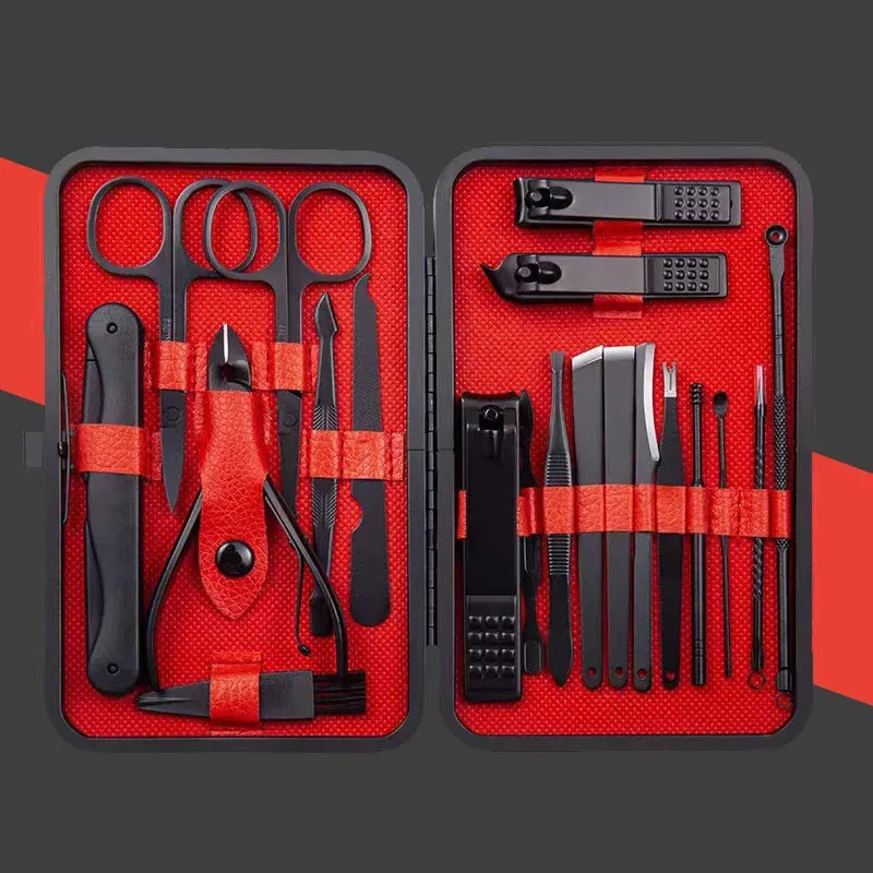 24pcs in 1 Professional Manicure & Pedicure Set - Travel-Ready Nail Care, Precision Clippers & Cutters, No Pow