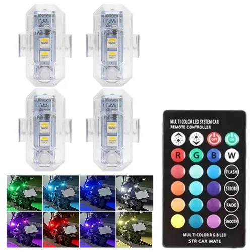 Motorcycle LED Warning Mini Signal Light Wireless Flash Turn Signal Indicator
