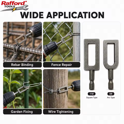 Hex Shank Wire Twister Drill Attachment 9+11 Rebar Tie Wire Winder Tool for Fence Repair Construction Tool