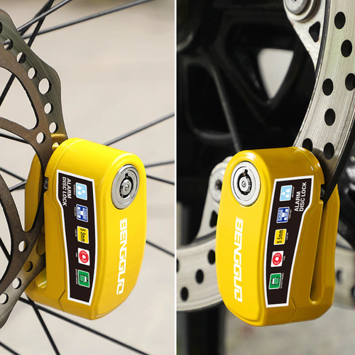 Motorcycle Bicycle Disc Lock Safety Protection Padlock Aluminum Alloy AntiTheft Alarm