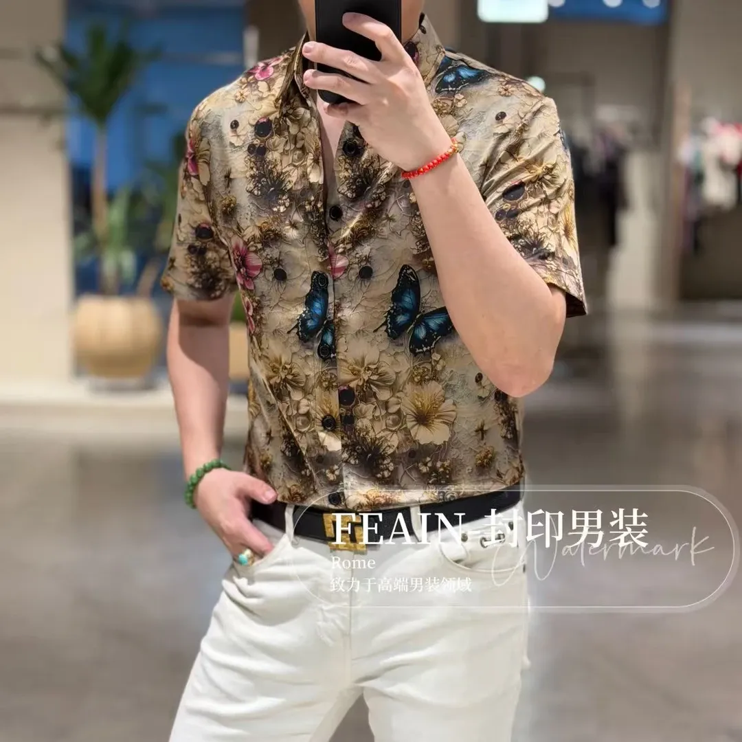 Men's Acetate Shirt with Bow Detail