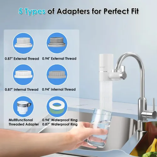 Vortopt Faucet Water Filter NSF International Certified, a set of 1 pcs filter cartridges for purifying 400 gallons of water