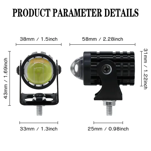 2PCS All-in-One Waterproof IP67 Dual Color Super Bright LED Headlight With Control Switch Drivin