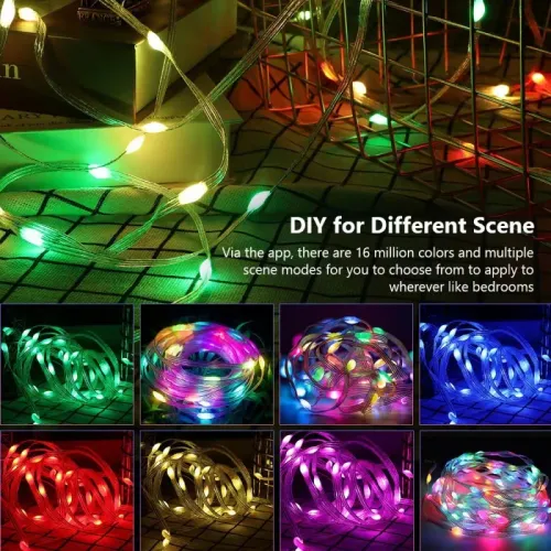 Voice-controlled USB light with Bluetooth remote control, colorful decoration, atmosphere modeling DIY
