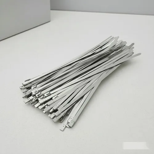 100pcs 304 Stainless Steel Cable Ties Heavy Duty Metal Zip Ties Self Locking Marine Grade High Tensile Strength Exhaust Wrap Straps for Outdoor Auto Wire Fence Pipe Shield
