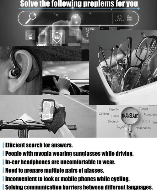 Smart glasses support music playback, phone calls, and AI translation.