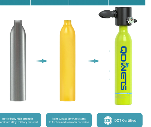 DIDEEP 0.5L Scuba Oxygen Tank New Diving Equipment for Underwater Breathing Training