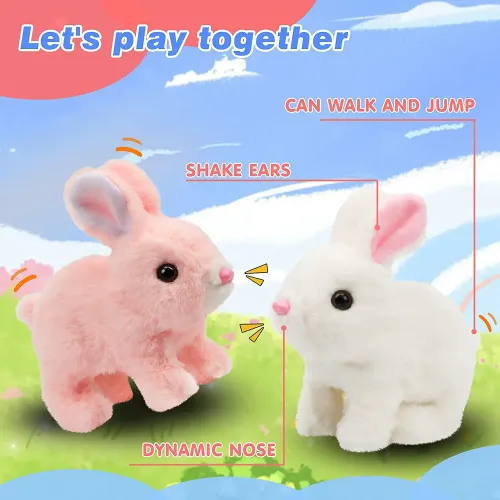Electric Rabbit Doll Plush Simulation Cute Interactive Toy Walking Companion Birthday Gift Creative Interesting Toys
