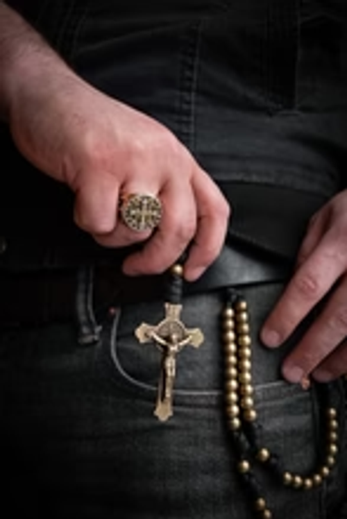 Sanctus Open Carry Belt Rosary MKII - Black & Brass