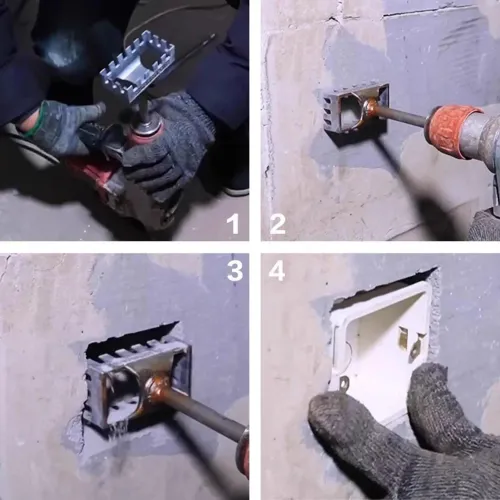 86Line Square Hole Cutter for Electrical Box Manganese Steel Rectangle Slot Cutter Electric Hammer Fast Wall Square Hole Puncher