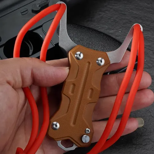 Outdoor Portable EDC Multifunctional Mini Folding Slingshot Camping Emergency Tactical Tool