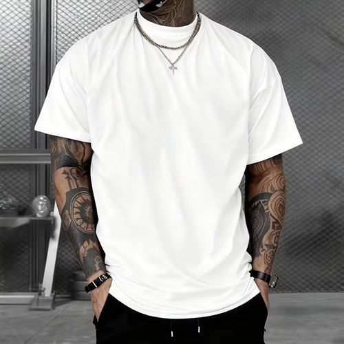 Mens 2-Piece Summer Set: Solid Black Loose Short Sleeve Tee And Breathable Athletic Pants For Casual Wear, Travel, Gym
