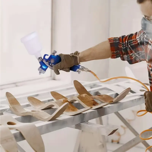 Mini Spray Gun with 1.0mm Nozzle Gravity Air Supply Precision Painting for Cars Furniture Home Projects Ergonomic Design Durable Aluminum Structure, Paint Spraying Tool