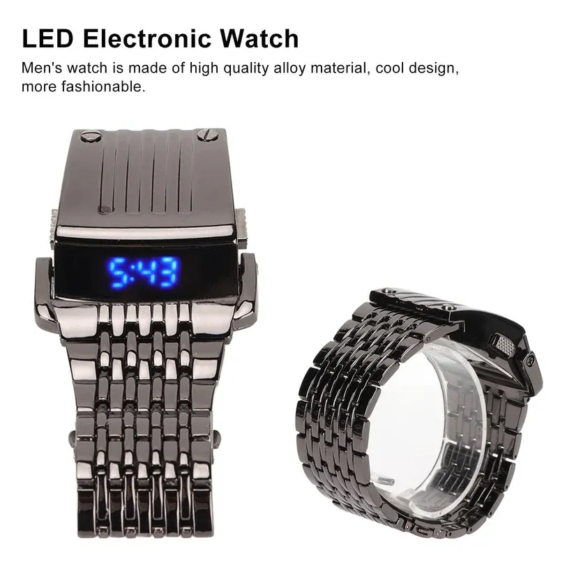 LED Stainless-Steel Digital Watch – Power Meets Prestige for the Tanzanian Hustle