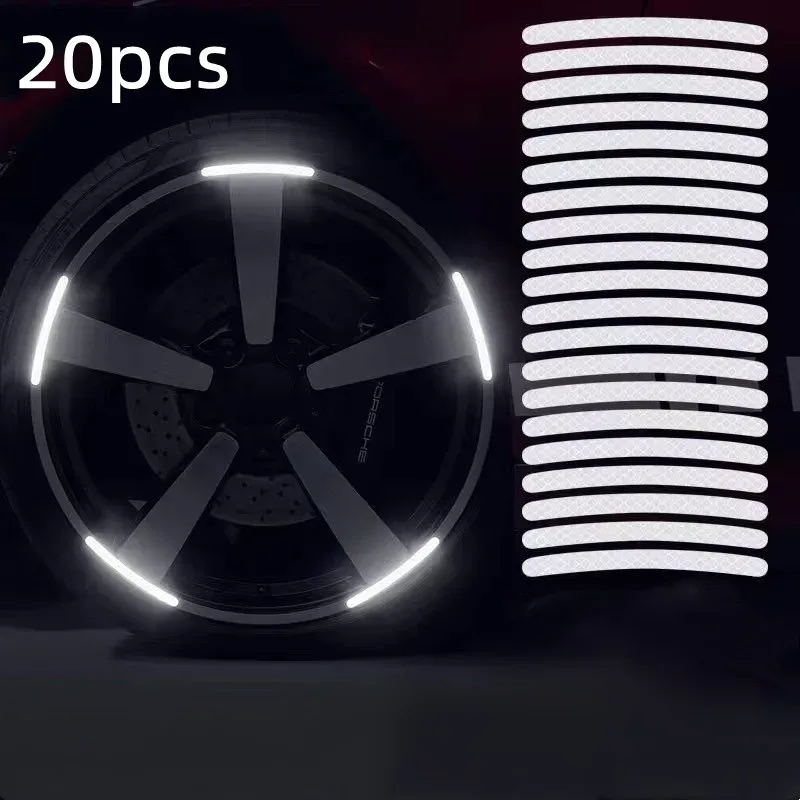 100pcs Bicycle Reflective Sticker for Bike Wheels Rainbow Red White Sticker for Car Motocycle Night Safety Warning Sticker