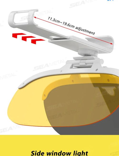 AUTOMECHANIST Car Sun Visor Goggle Anti-UV Anti-Dazzle Auto Sun Visor Plate Extender 360 Rotatable Safety Driving Day and Night