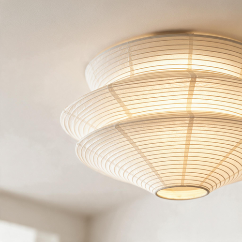 Modern Rattan and Paper Pendant Light – Suitable for Living Rooms, Bedrooms, and Dining Rooms
