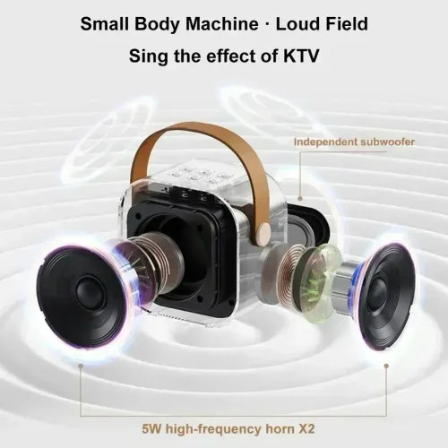 Bluetooth K12 Karaoke Machine Portable 5.3 PA Speaker System with 1-2 Wireless Microphones Home Family Singing