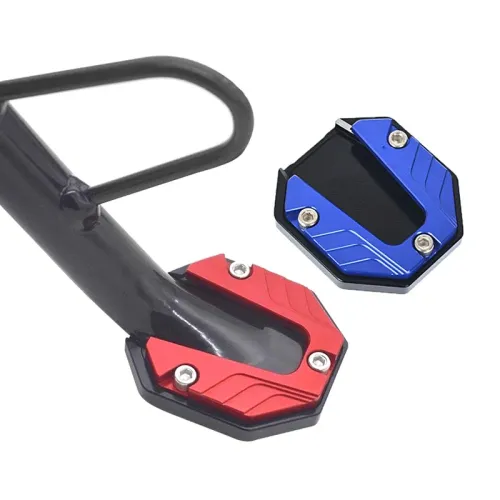 2pcs Scooter Motorbike Accessories Extension Foot Pad Support Plate Aluminum Alloy Motorcycle Bike Kickstand Extender Foot Side Stand