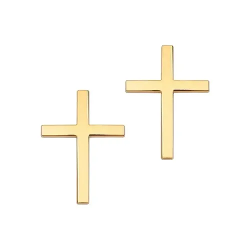 Divine Grace 3D Metal Sculpted Crosses: Sophisticated Exterior Vehicle Adornment – Dual-Piece Precision-Crafted Emblems