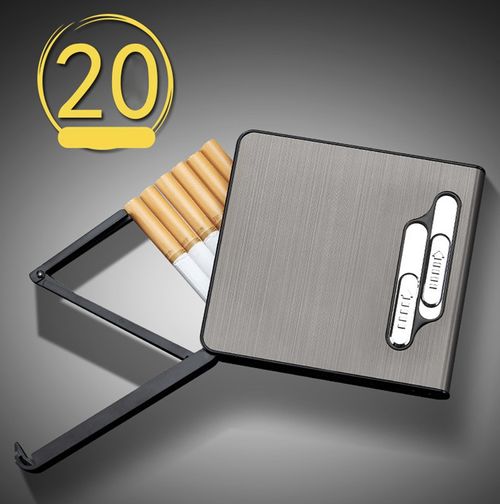 Metal cigarette case rechargeable windproof lighter integrated cigarette case