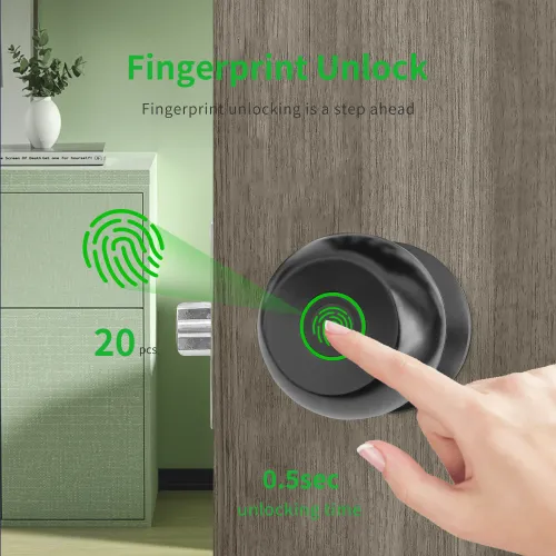 Aluminium Door Lock Smart Fingerprint Key Unlock Bluetooth Digital Electronic Door Locks Tuya APP Remote Control USB Charge