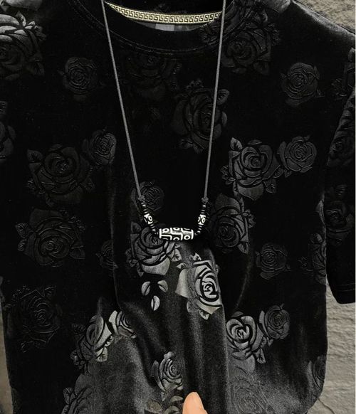 Dark Rose Jacquard T-Shirt