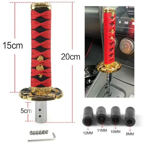Universal Car Shift Knob, Katana Samurai Sword Metal Weighted Shifter 150mm 200mm 250mm, Fits Most Car Accessories