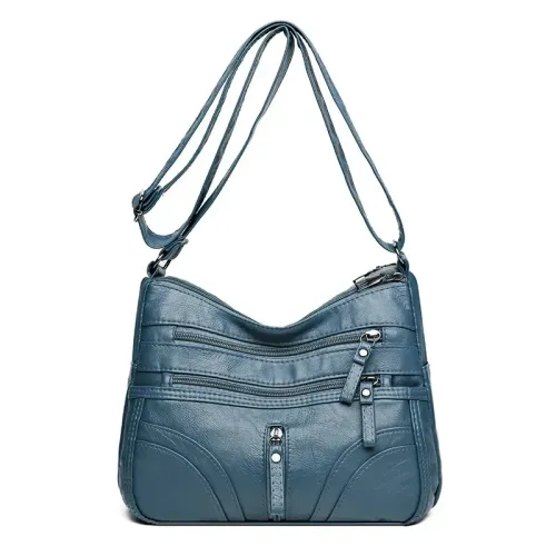 New fashionable soft leather women's crossbody bag, large capacity shoulder bag, multifunctional