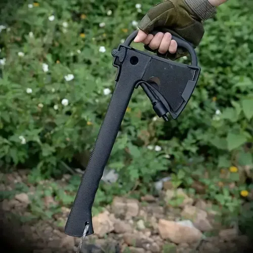 Camping Hand Axe And Survival Gear Lightweight Hatchet With Nested Serrated Wood Saw Knife And Magnesium Fire Starter Tool ﻿