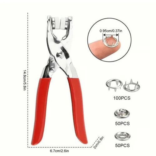 🧵 Sewing Kit with 100pcs Metal Buttons – Manual Pliers Tool Included