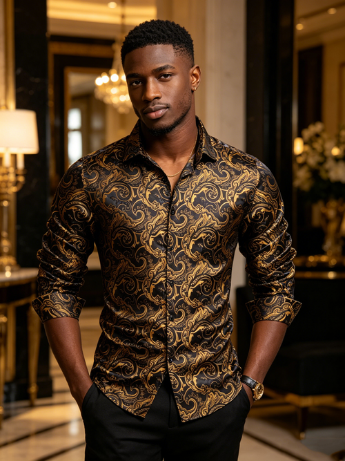 3D printed men's shirt GLOD+BLACK