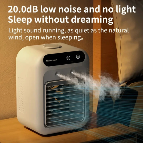 Rechargeable mini air conditioning fan with touch control+spray