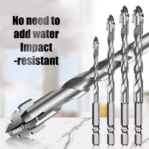 Tungsten Steel Serrated Drill Bit Set for Ceramic Plastic Tile Glass Concrete Durable Cutting Tools for Home Improvement