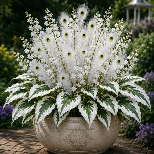 1,000 Seeds – Peacock Flame Hosta Bulbs for Shade Garden