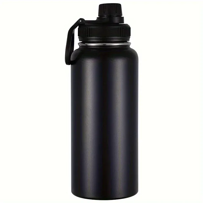 1pc Stainless Steel Insulated 1000ml 32oz Leakproof Water Bottle Double Wall Vacuum Thermal Drinkware Cup Perfect For Outdoor