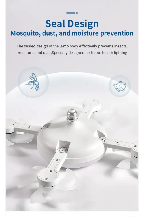 2-in-1 60W Drone-Style Remote-Controlled Ceiling Fan Light