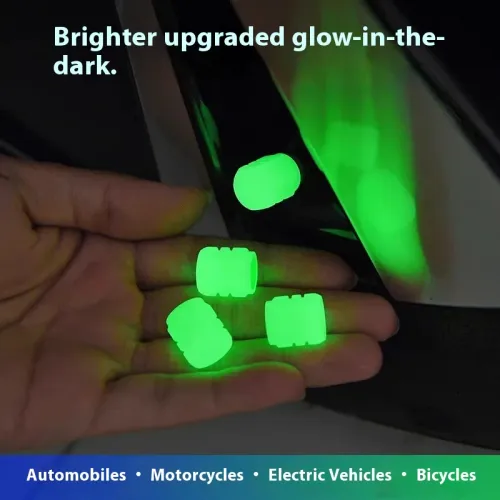 Luminous Plastic Valve Caps For Car Motorcycle Bicycle Electric Vehicle Tire Valves Glow In The Dark Motorcycle Equipment Parts