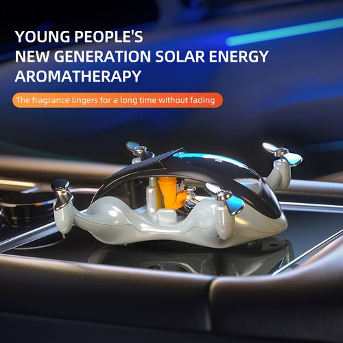 Solar powered car aromatherapy drone ornament