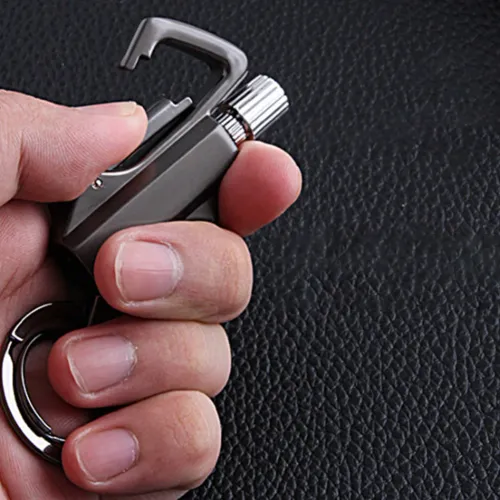 3 in 1 Keychain Lighter Waterproof Flints Lighter Keyrings Bottle Opener Outdoor Survival Multi Tool