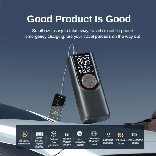 Wireless Tire Inflator Pump Portable Car Air Compressor Fast Inflate Air Pump