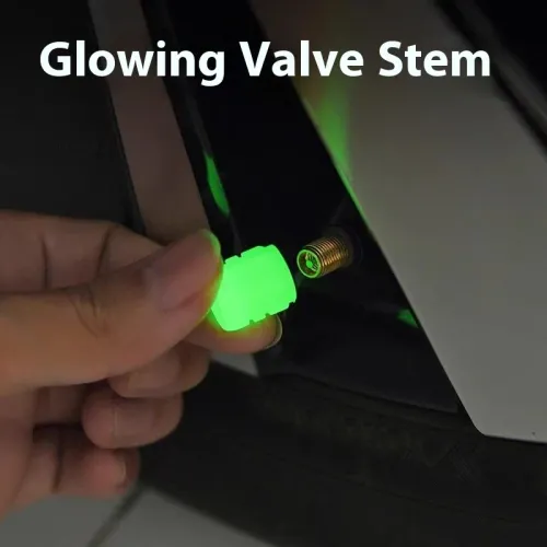 Luminous Plastic Valve Caps For Car Motorcycle Bicycle Electric Vehicle Tire Valves Glow In The Dark Motorcycle Equipment Parts