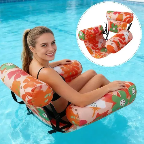 Inflatable swimming pool float ring, float lounge chair, durable, party beach lake play float chair
