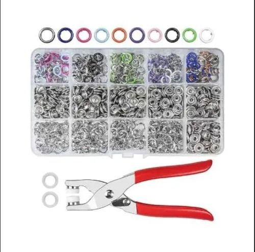 Professional Button Fastening Kit Colored buttons and pliers