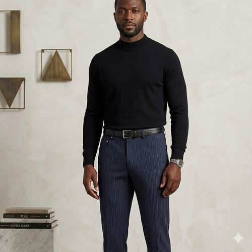 Stylish & Casual Business Trousers — Light Luxury, Trendy Striped, Versatile Straight-Leg Pants