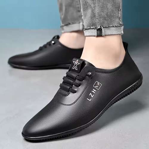 Men's Business Casual Shoes, Lace-up Comfort Walking Shoes, Soft Sole Anti-Skid Driving Shoes, Versatile Footwear for Daily Work