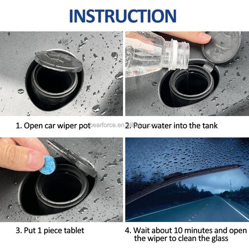 Car glass water solid super concentrated cleaning agent effervescent tablets (100 pcs)