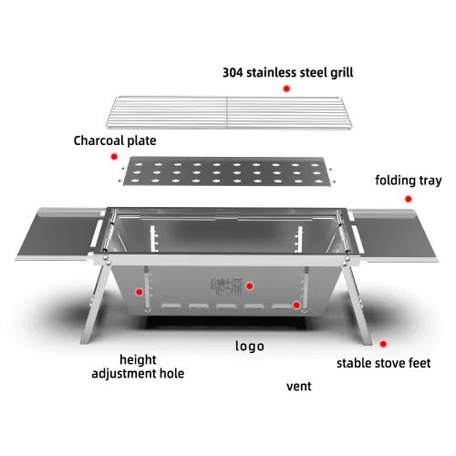 Pretends to be with you and is easy to carry. Folding grill